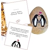 Wedding Anniversary Penguin Pebble Gift - Years Down, Forever to Go” Card & Happy Anniversary Box – Unique Gift for Husband, Wife, Boyfriend, Girlfriend – 1st 10th 25th 50th