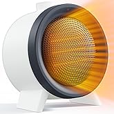 Jialexin Space Heater, 1000W PTC Ceramic Heater, 3s Quick Heating portable Electric Heater Fan, Small Space Heater suitable f
