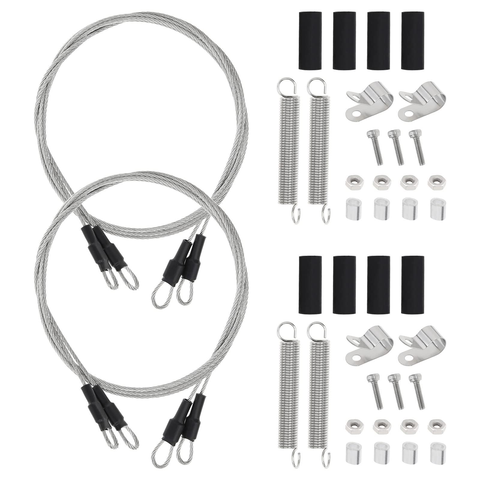 SG Store 2 Sets RC Car Steel Rope Kits Compatible with Trx4 Axial Scx10 D90 D110 1/10 Crawler Remote Control Car Protection Rope and Fixing Clip Metal