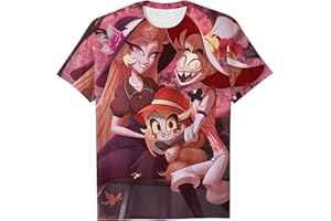 BTLYUIOAPE Hazbin Hotel Alastor Hazbin Hotel Shirt Oversized Women's Casual Cotton Quick Dry Custom Graphic Fashion Tee Tops