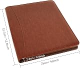 GraduatePro A4 Leather Zipped Portfolio Clipboard with Tablet Organizer Brown view 2