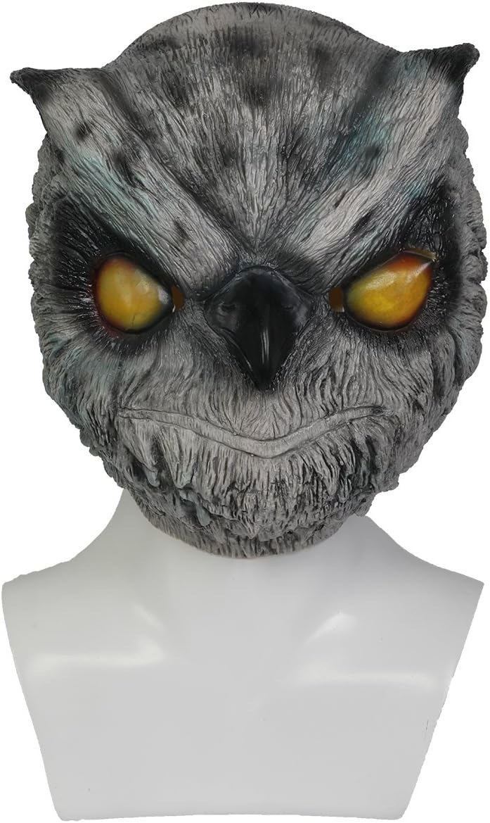 Mesky Owl Mask of Hotline Miami Rasmus Cosplay of Rasmus Full Head Helmet Accessories (Gray)
