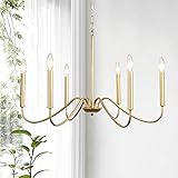 QAREHL Gold Dining Chandelier Modern Farmhouse 6