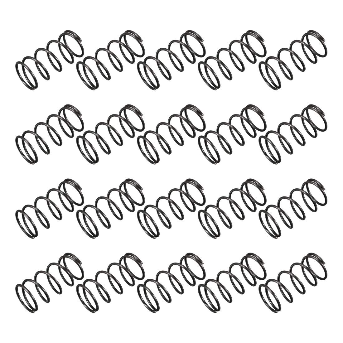 Sourcingmap Compression Spring - 1.2mm Wire Dia, 15mm OD, 30mm Free Length Spring Steel Extension Spring,Black,20Pcs