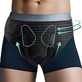 GRLEAYIE Hernia Belt for Men Inguinal, Groin Support Brace with 4 Removable Silicone Compression Pads, Bilateral Hernia Truss for Pre/Post Surgery Pain Relief, Adjustable Waist Guard with Breathable Fabric &amp; Skin-Friendly Lining, Easy to Wear, M