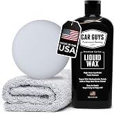 CAR GUYS Liquid Wax | Advanced Car Wax | Superior Protection with a Carnauba Shine | For all Paint Colors and Excellent Black | 8 Oz Kit