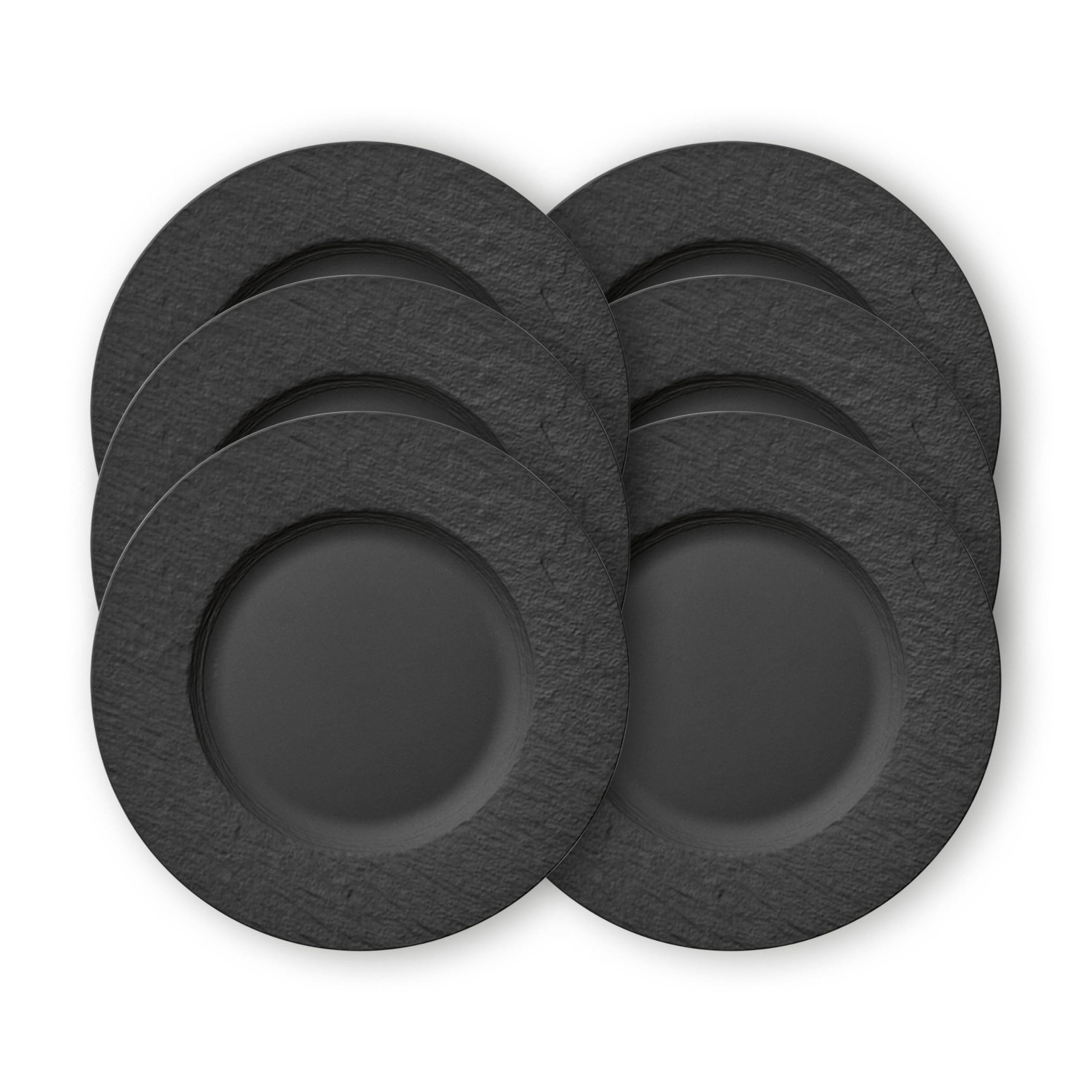 Villeroy & Boch - Manufacture Rock dinner plate, 6 plates, premium porcelain, dishwasher-safe, microwave-safe, black