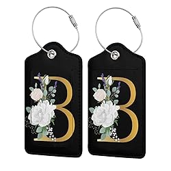2 PCS Flower Lette B Luggage Tag for Suitcases