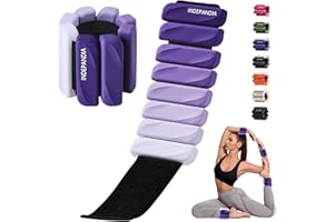 INDEPANDIA Adjustable Ankle & Wrist Weights for Women & Men, Set of 2 (1lb / 2lb Each), Silicone Weighted Bangles for Arm, Leg, Walking, Fitness, Yoga, Pilates Workout 24055