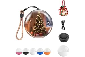 CIKSONT Video Ornament Ball, 2026 New Christmas Memory Sphere Lamp, Memory Orb, 2.7" Crystal Ball Video Player Memory Orb Lamp, Personalized Uploadable Videos & Photos(White)