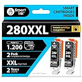 Smart Ink Compatible Ink Cartridge Replacement for Canon 280 PGI-280XXL (Black, 2 Combo Pack) to use with TR7520 TS9120 TS612