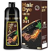 Hair Dye Shampoo 3 in 1 for Gray Hair, Herbal Ingredients Natural Shampoo Hair Dye for Women Men (Chestnut Brown)