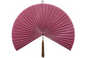 ChumDecor Fan Wall Decor,Japanese Wall Fan Decor,Large Bamboo Fan Wall Art For Boho Hanging Headboard,Decorative Folding Fan For Over Bed Decorations,Large Wall Dcor (Rasberry, 60inch)