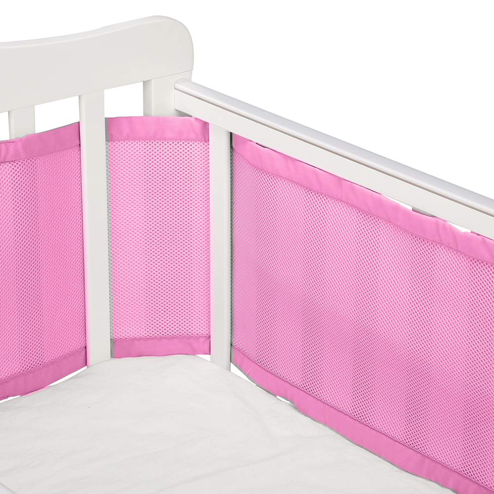 Caroeas Babycare Crib Bumper, Adjustable Padded Breathable Crib Bumper, Fits Standard and Other Cribs, Soft Crib Bumper Pads Full Protection, Mesh Crib Bumper (Grey) : Baby