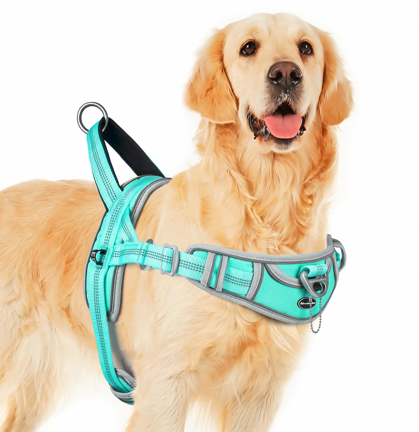 Photo 1 of ADVENTUREMORE Medium Dog Harness - No Pull, Reflective, Escape Proof with Front Clip Handle for Training & Walking - Teal