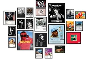 GIFTSFARM Album Cover Posters, Hip-Hop Rap R&B Room Poster Decor for Bedroom, Living Room, Dorm, Aesthetic Music Wall Collage Kit, Christmas Gifts for Music Lovers (Set of 22)