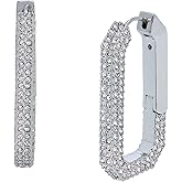 AllSaints Women's Pavé Geometric Link Hoop Earrings