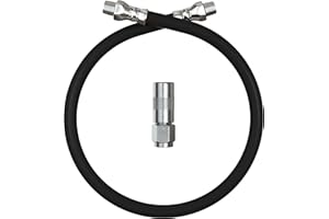 UTOOL Grease Gun Accessory Kit, 20 Inch Rubber Flex Hose, 1 Normal Coupler, 1/8 NPT Threads, Max Working Pressure 10000 PSI