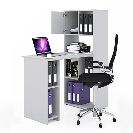 VICCO Schreibtisch Regalkombination 144cm Höhe Arbeitstisch Regal Ordner Akten Büro PC-Tisch - perfekt für das Arbeitszimmer 