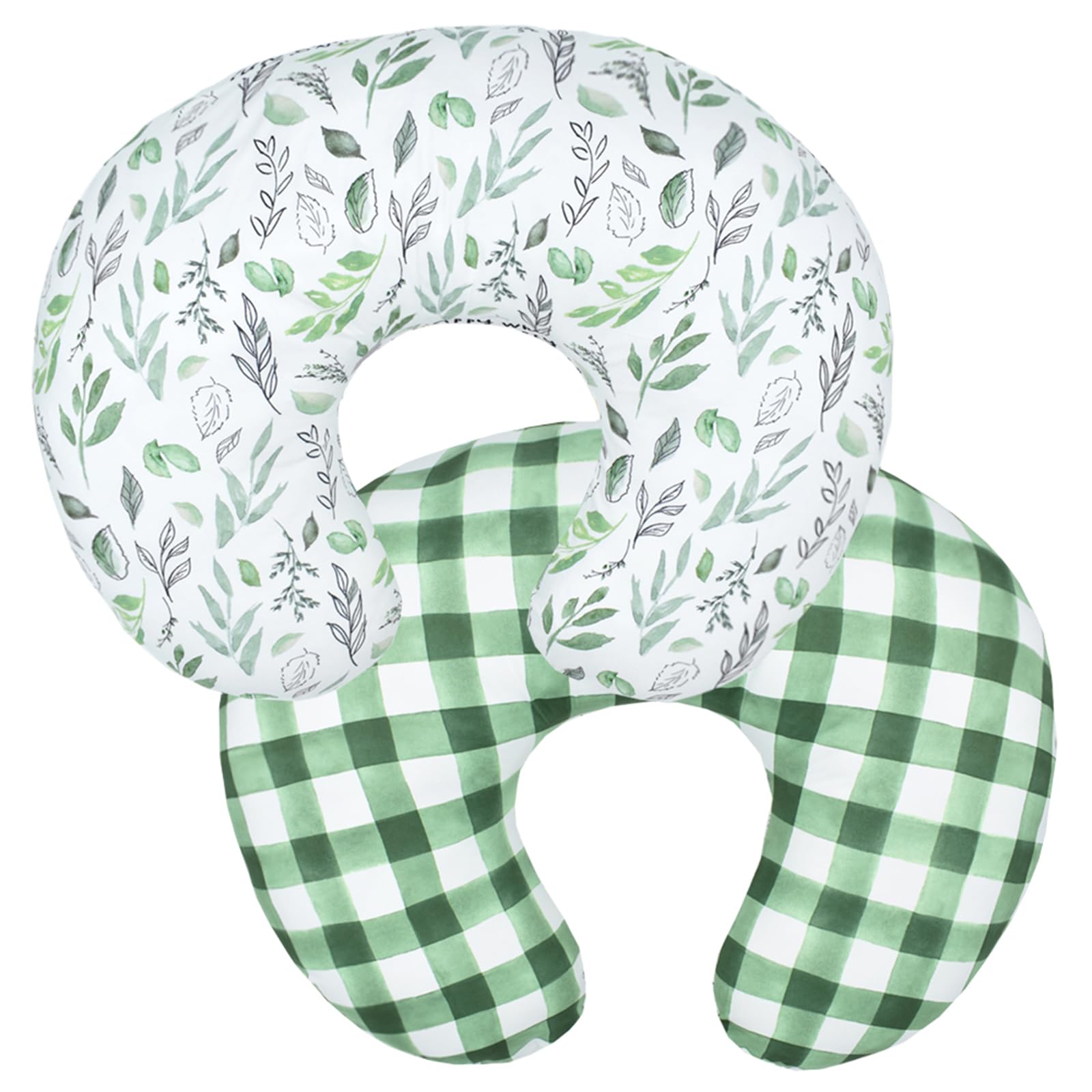 Winmany Baby Nursing Pillow Cover Infant Removable Breastfeeding Pillow Cover Cute Pattern Newborn Nursing Pillowcase Slipcovers Cushion Cover for Girls Boys 22.5 x 18" (Green Leaves) — image 1