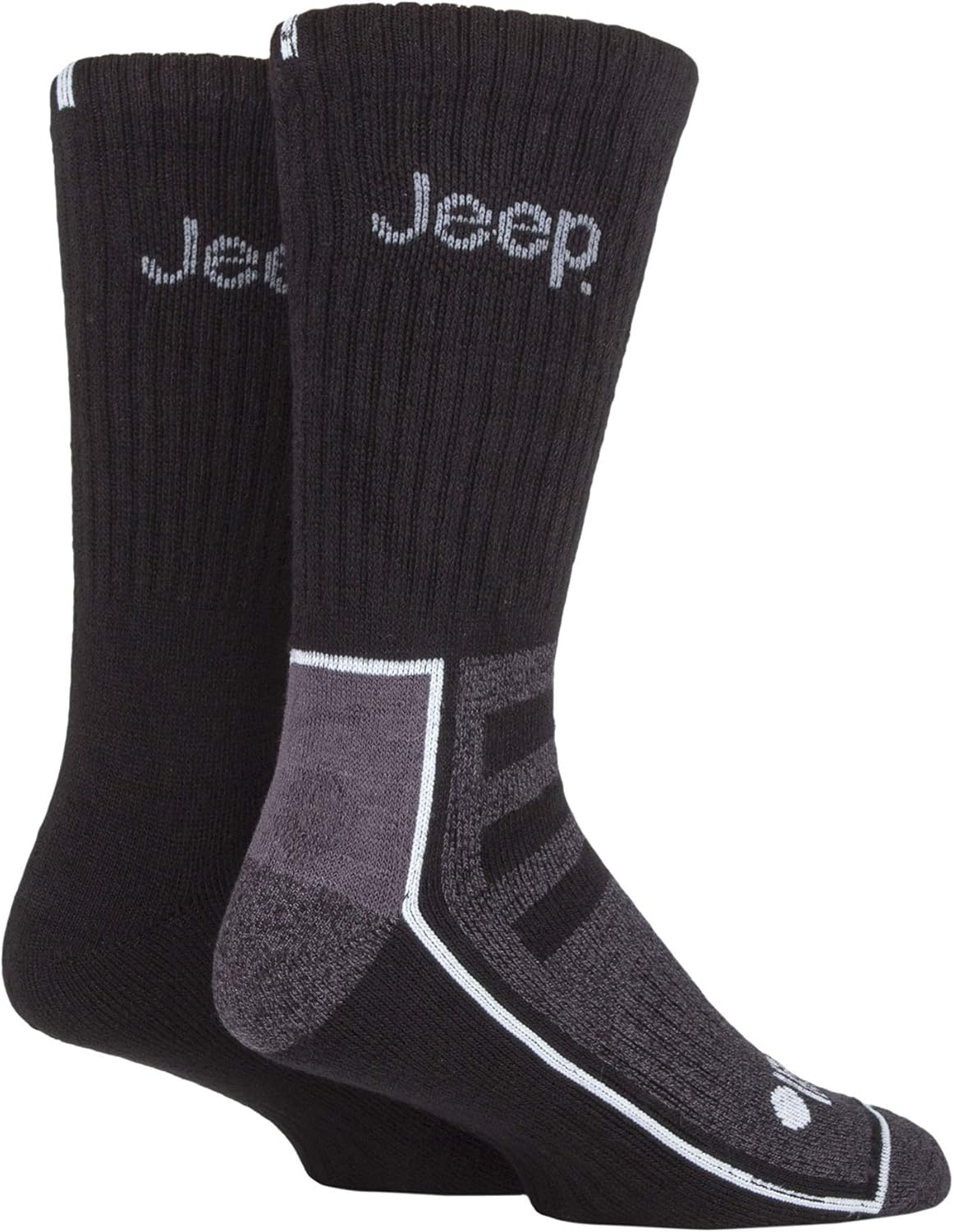 Jeep Mens Exclusive to Bamboo Boot Socks Pack of 2 Black