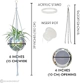 SCANDINORDICA Disco Ball Planter Silver 15 cm with Chain Macrame Hanger view 3