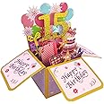 Asmallgf Sweet 15th Birthday Popup Greeting Card, Naughty Fifteen Bday Gift for Teen Girls Boys, Great 3D Greeting Card from Mom Dad