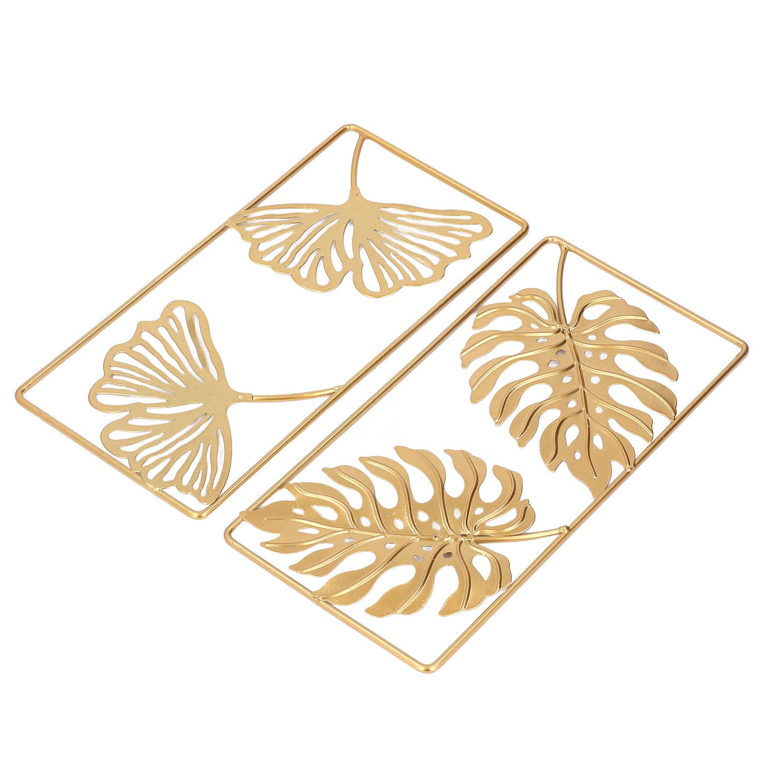 Qcwwy 2Pcs Ginkgo Leaf Wall Decor Strong Metal Exquisite Color Widely Used Gold Wall Decor for Bedroom Golden Metal Wall Art Nordic Style Wall Art Ginkgo Leaf Decoration
