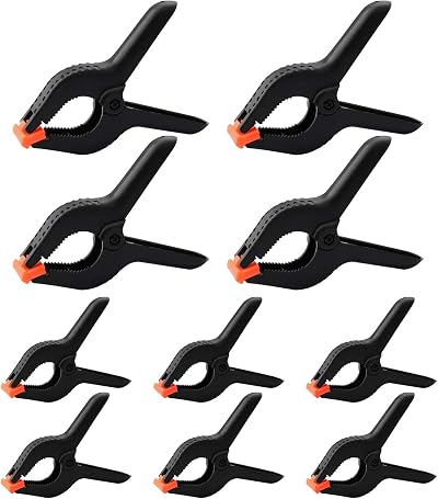 Juibao 10 Pcs Large Nylon Spring Clamps 6 in and 4 in Heavy Duty Clips