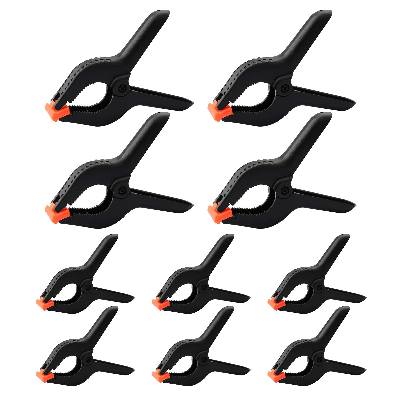 10 Pieces Large Nylon Spring Clamps, 6 Inch and 4 Inch Heavy Duty Plastic Grip Clips Set