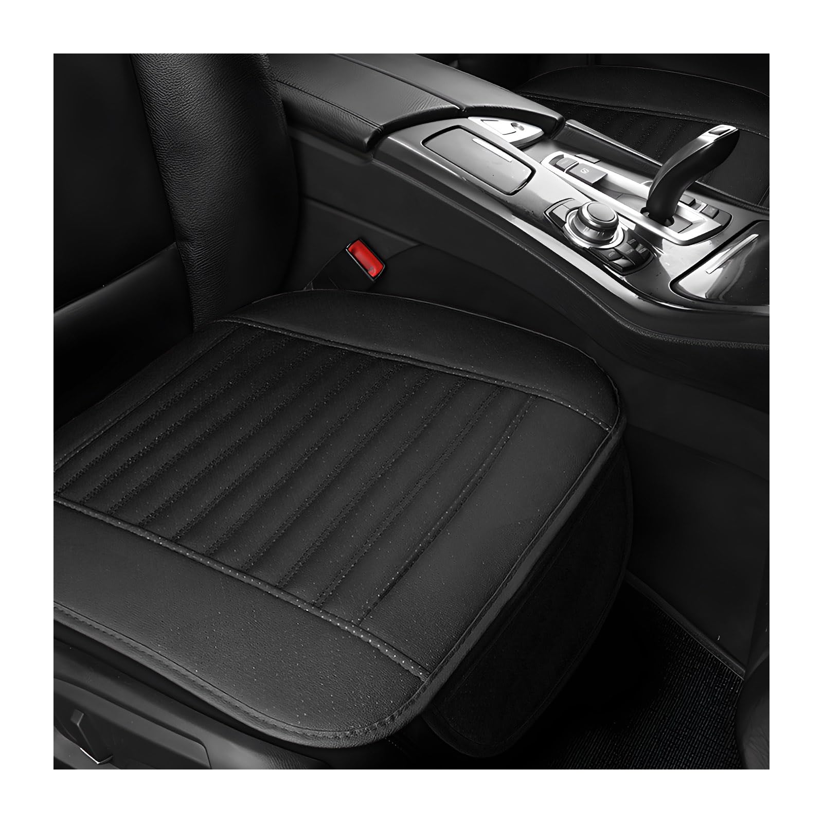 Photo 1 of Dickno 2 PCS Car Seat Covers for Front Seats, Breathable Leather Cushion Protector, Anti-Slip Driver Seat Padded with Storage Pockets, Universal Car Accessories for Most Cars, SUVs (Black)
