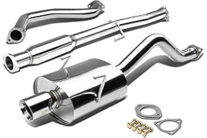 DNA MOTORING J2 Engineering J2-CBE-OS-060 Cat Back Exhaust System [Compatible with 94-01 Acura Integra]