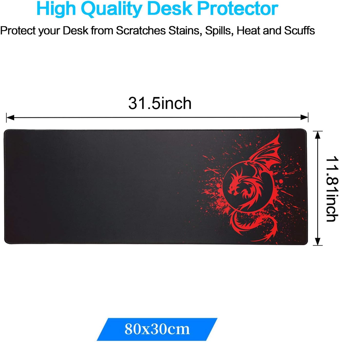Gaming Mouse Pad,Large Extended Non-Slip Mousepad with Rubber Base and Stitched Edges,Smooth Surface Waterproof Speed Gamer Mouse Mat for Gaming Macbook - Image 3