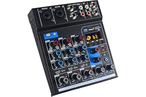 Micfuns MK2 2 XLR 2 stereo channel Unpowered Recording Mixers with mp3 bluetooth for music live computer recording