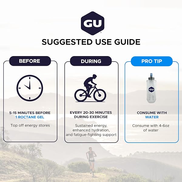 GU ENERGY ROCTANE ULTRA ENDURANCE ENERGY GEL, VEGAN, GLUTEN-FREE, KOSHER, AND DAIRY-FREE ON-THE-GO SPORTS NUTRITION FOR RUNNING, BIKING, HIKING OR SKIING, 24-COUNT, LEMONADE