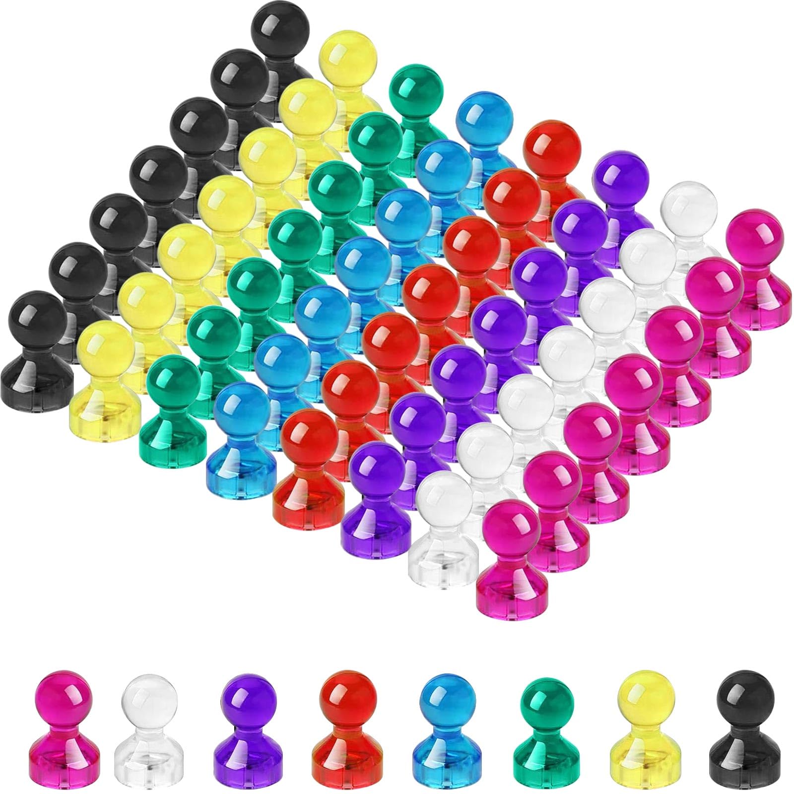 Wukong Small Magnets, 10×16mm, 56 Pack, 8 Colors, Fridge & Whiteboard Magnets, Ideal for Schools & Offices