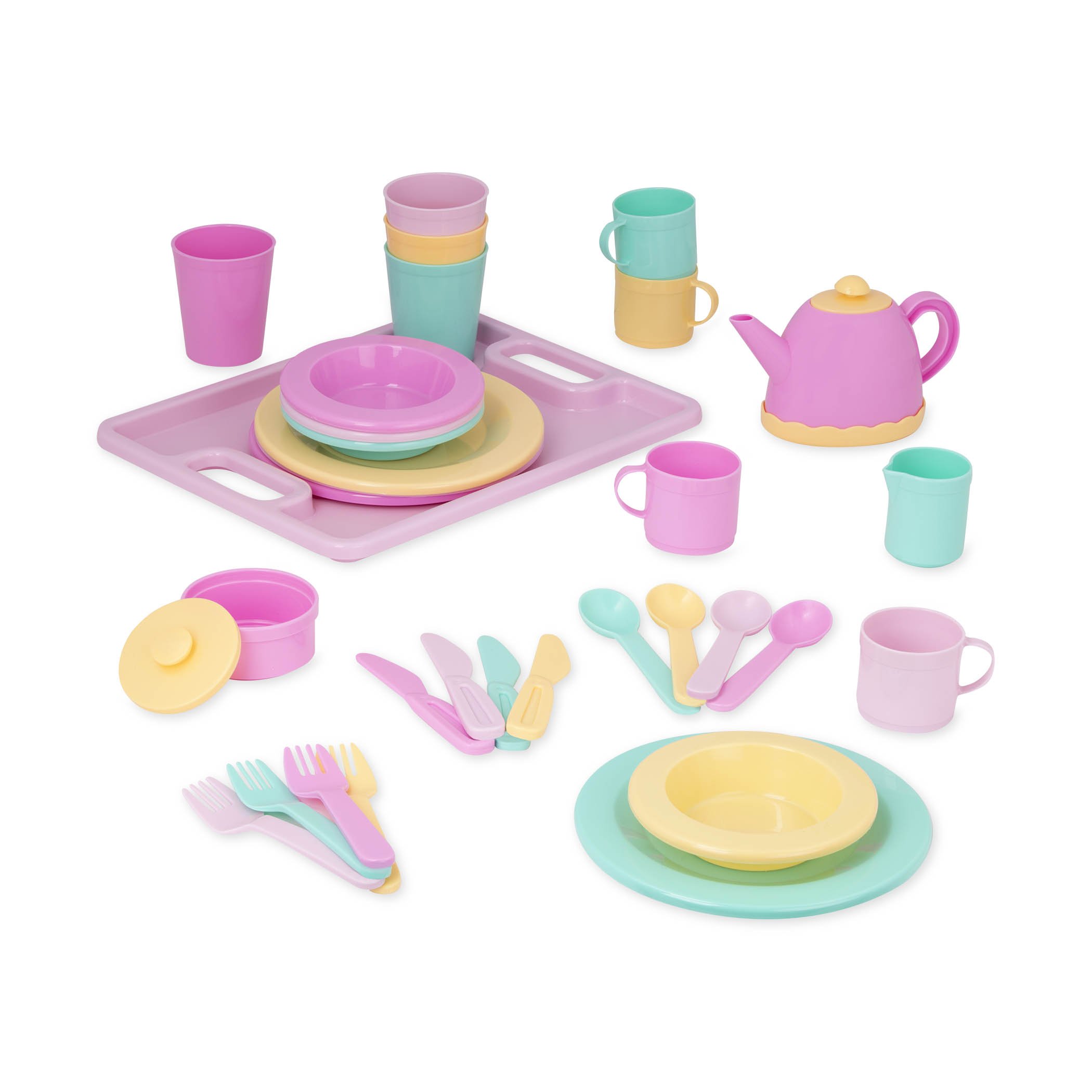 Play Circle by Battat Dishes Wishes Dinnerware Set Colorful Plates