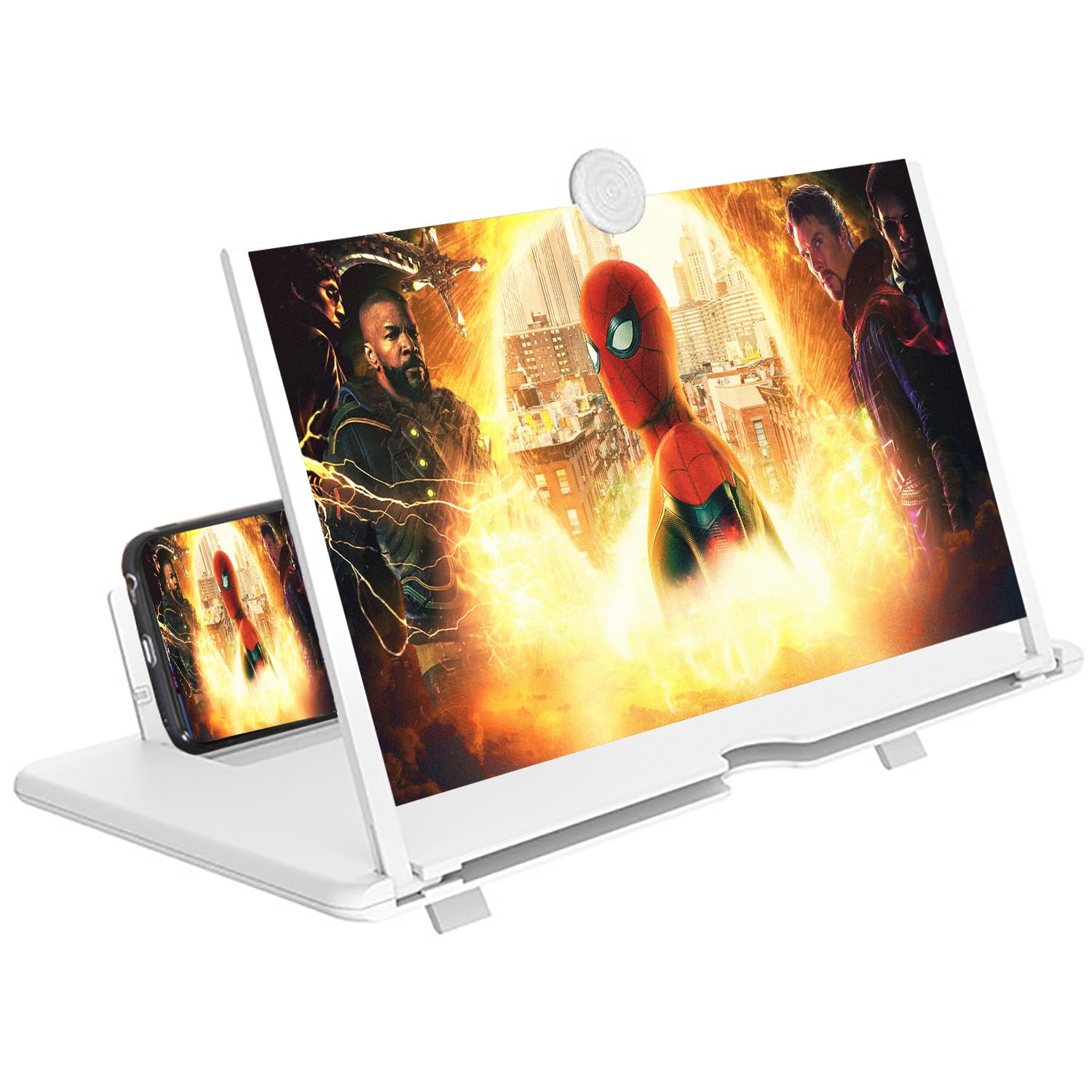 Photo 1 of 16 Inch Smartphone Screen Magnifier 3D HD Foldable Amplifier Phone Stand with Adjustable Angle Gift for Mom Dad Family Portable Universal Enlarger Movies Gaming Video