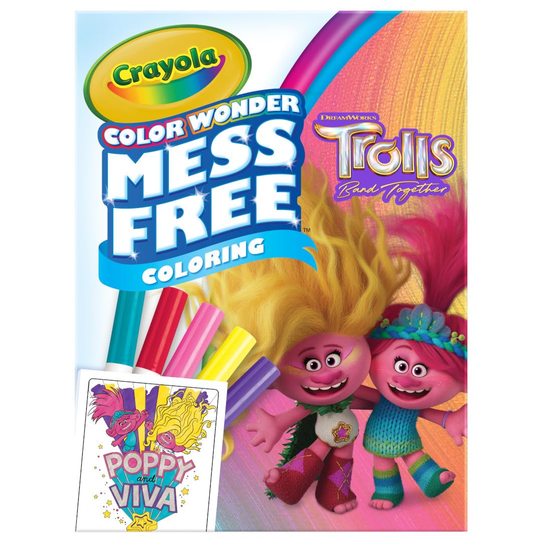 Trolls Color Guide Mua Crayola Trolls 3, Color Wonder Mess Free Coloring Pages & Markers ...