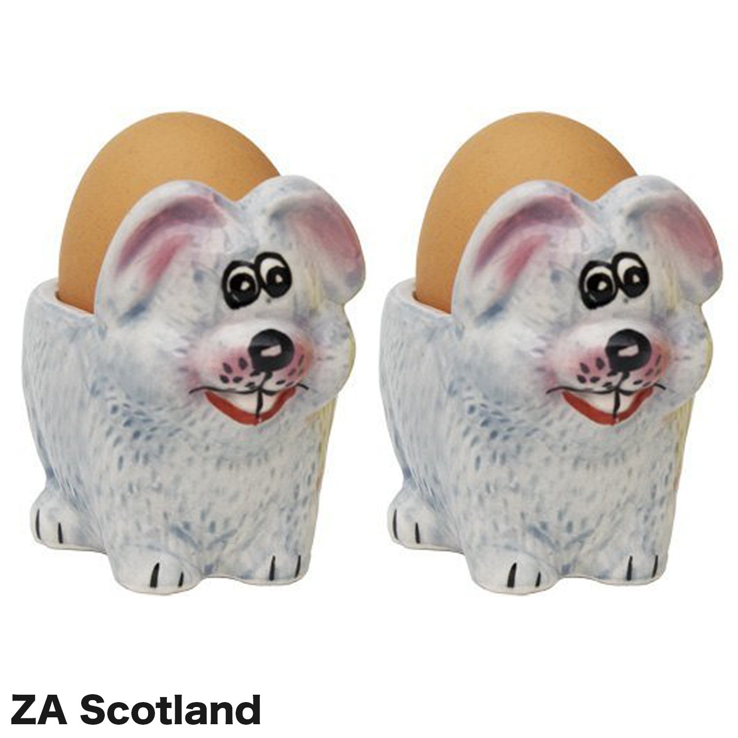 2 Set Ceramic Hand Finish Easter Egg Cups Chick Rabbit Amazon.co.uk