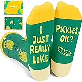 HAPPYPOP Funny Socks for Men Women - Cheese Pickle Gifts, Really like Pickle Socks