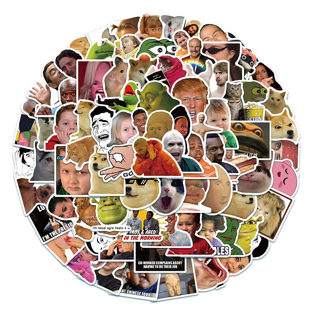 Photo 1 of StarFashion 100pcs Funny Meme Stickers - Vinyl Waterproof Stickers for Hydro Flask, Laptop, Skateboard, Water Bottles, Computer, Phone