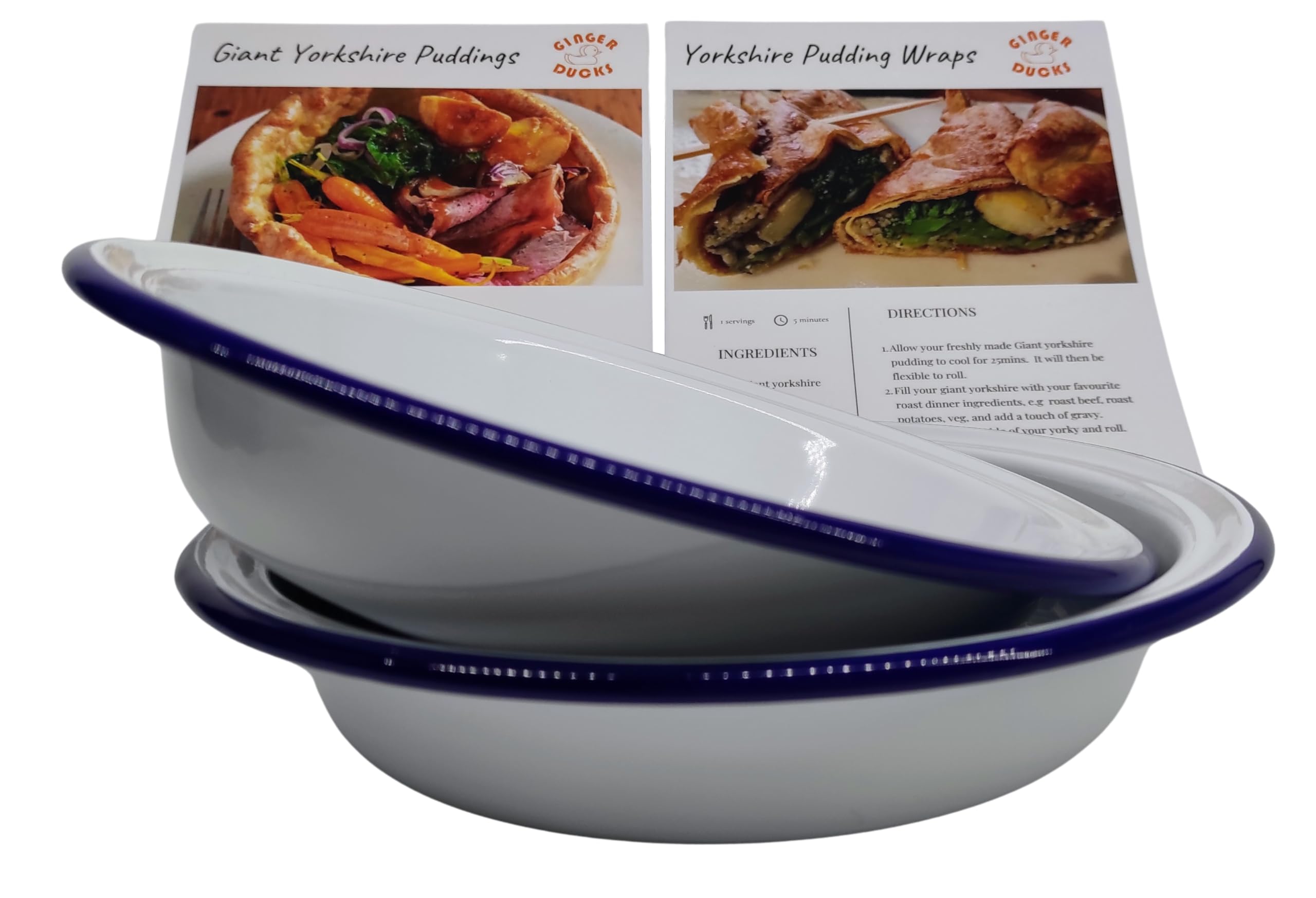 Large Yorkshire Pudding Baking Tin Set - 2x Individual Yorkie Pudding Tins, – Ideal Pie Dishes for Oven, Ovenproof Dishes and Baking Dishes for Making Yorkshire Puddings and Pies with Ease