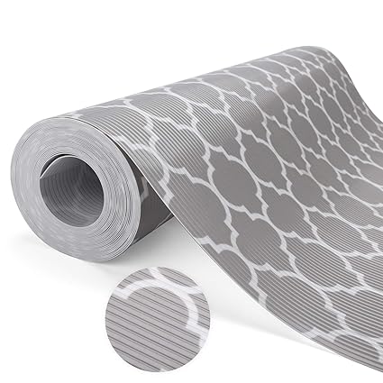 Glotoch Shelf Liners For Kitchen Cabinets 12 X 20 Ft Non Adhesive Cabinet And Drawer Liner Roll Double Sides Non Slip Durable And Strong Quatrefoil Grey Amazon In Home Kitchen
