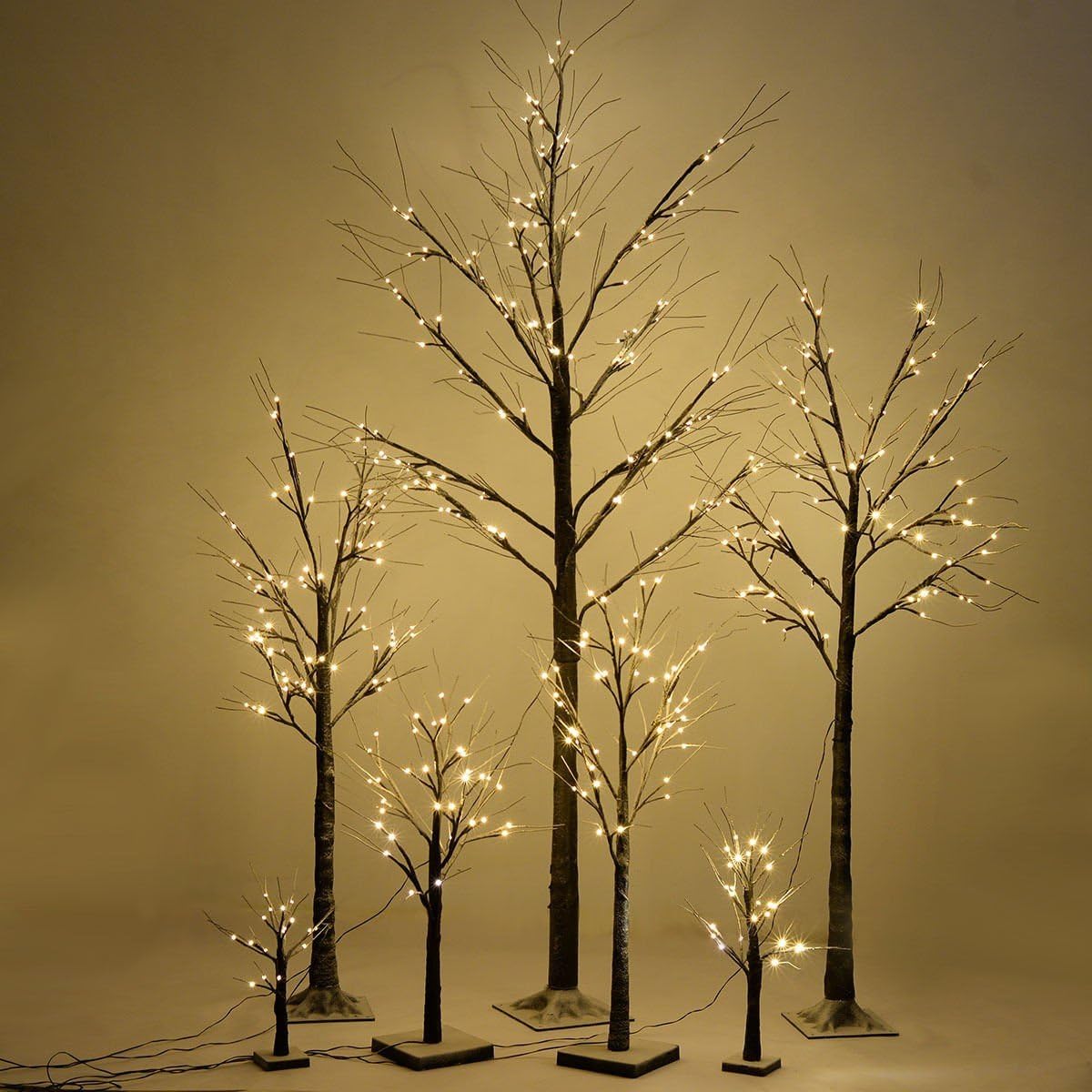 sellerskraft Christmas Xmas Brown Birch Snow Tree w/LED Lights