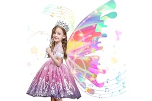 Diakud Light Up Butterfly Fairy Wings for Girls 4-6, Gifts for 4 5 6 7 8 Year Old Kids Age 5-7 Christmas Halloween Princess Dress Up Costume Toys for Girls 6-8 Birthday Gift Ideas for Girl
