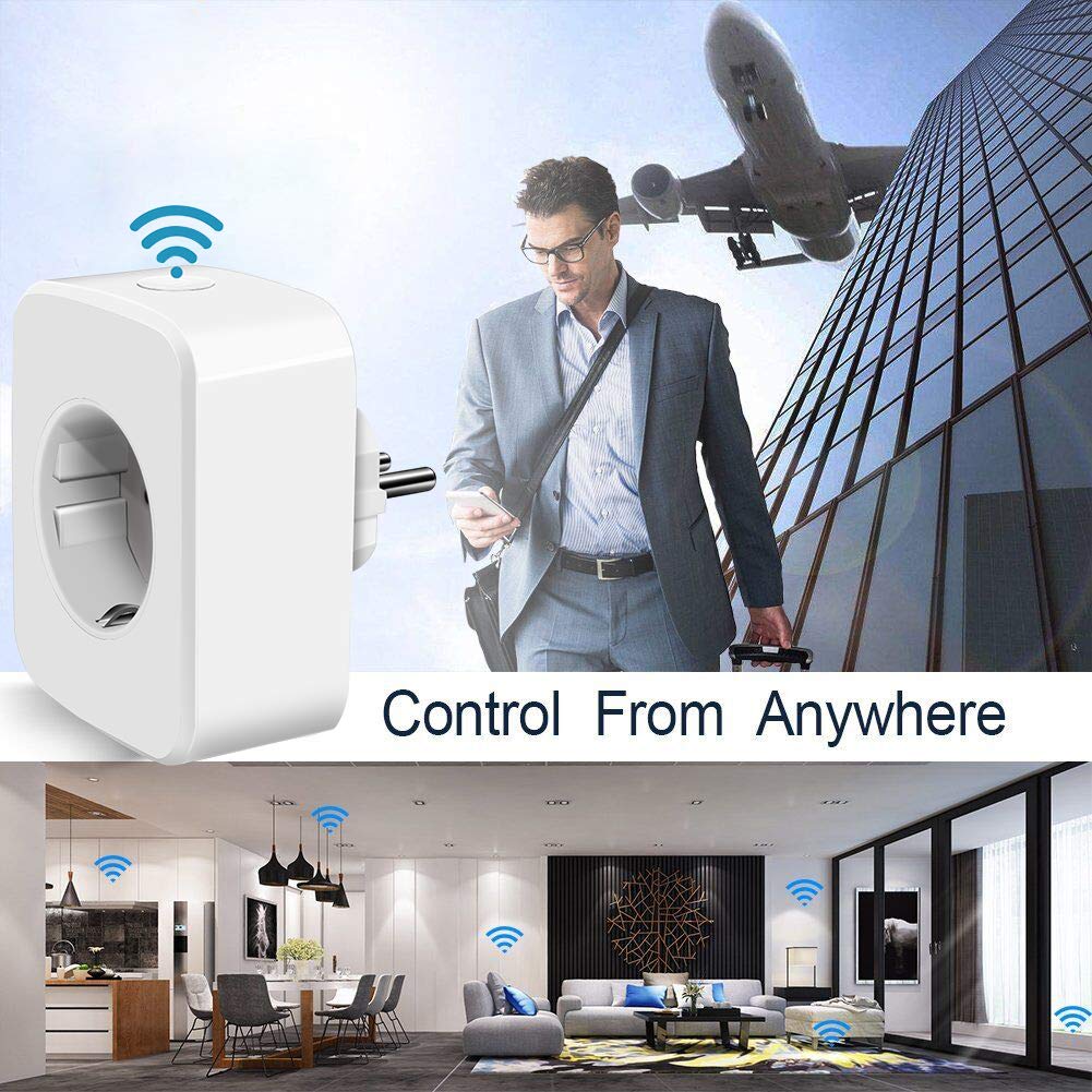 Intelligente WiFi Steckdose Smart Plug, ZEPST Smart Home Systems funktionier mit Smartphone App Steuerung überall und zu jeder Zeit, Funktioniert mit Amazon Alexa und Google Home