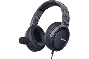 BINNUNE Gaming Headset with Mic for PC PS5 PS4 Xbox1 Switch, Wired Audifonos Gamer Headphones with Microphone for Xbox 1-Camo