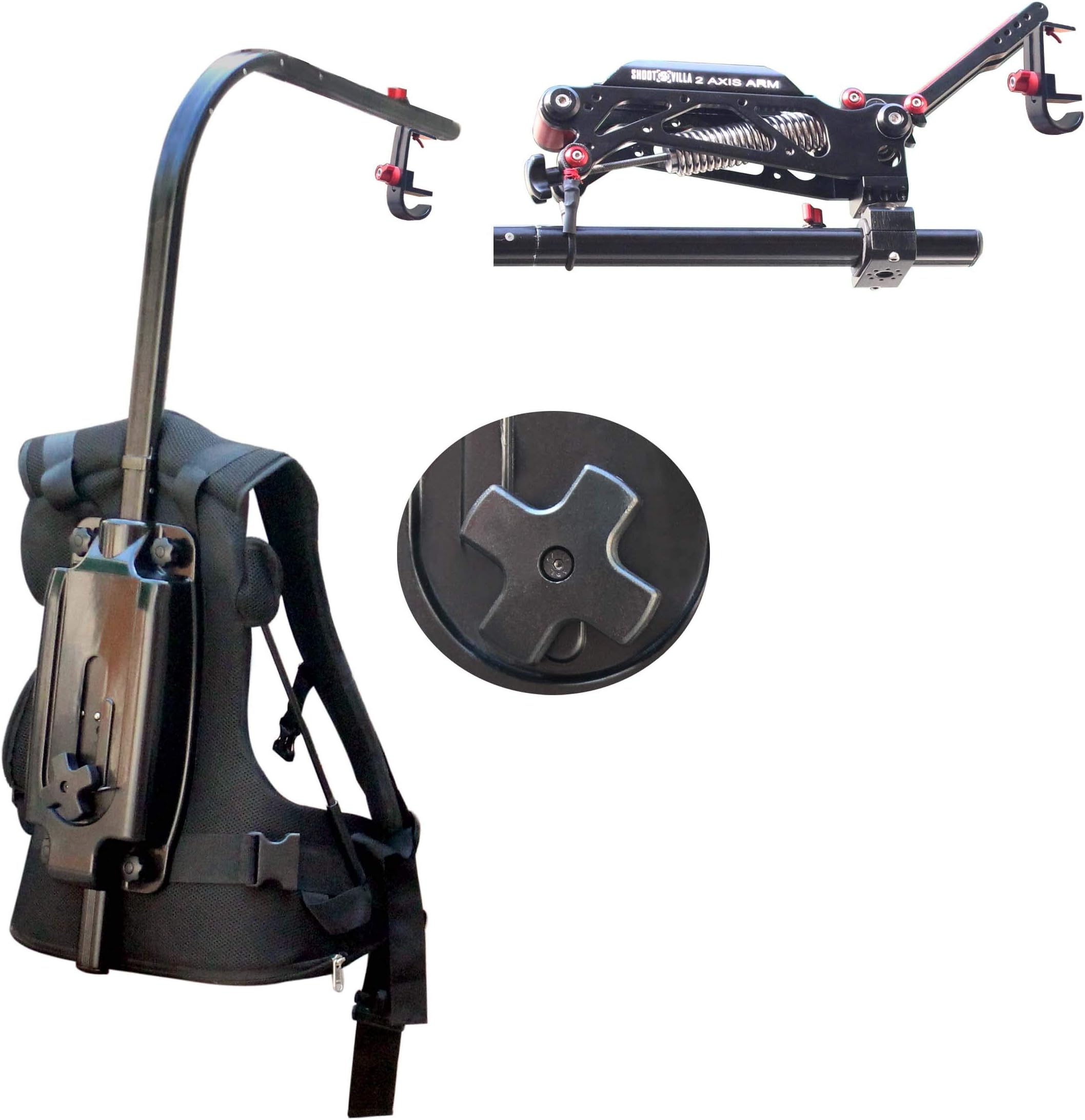 SHOOTVILLA Flowrig with 2-Axis Spring Arm Professional Vest Body Support Stabilizing Easy rig Carry Bag DSLR Sony Nikon Panasonic Canon (SV-FR-SA)