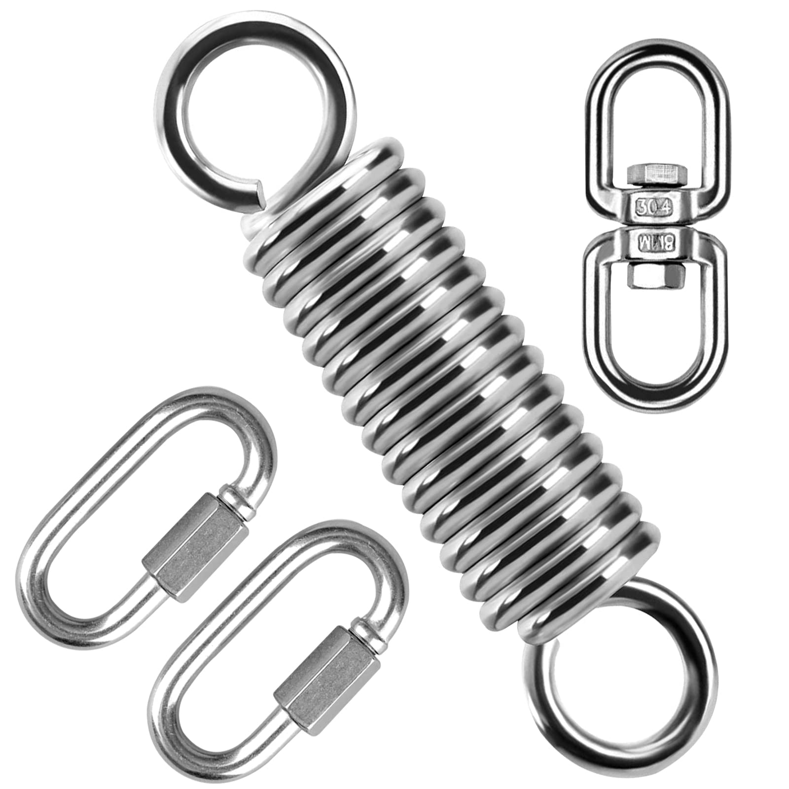 Shenshuihai Hammock Chair Hanging Kit Swing Spring Hardware, Heavy Duty Porch Suspension Extension Hook Swing Hanger for Punching Bags, Hanging Chair, Swing Seat, Porch Swing, Garden, 250kg
